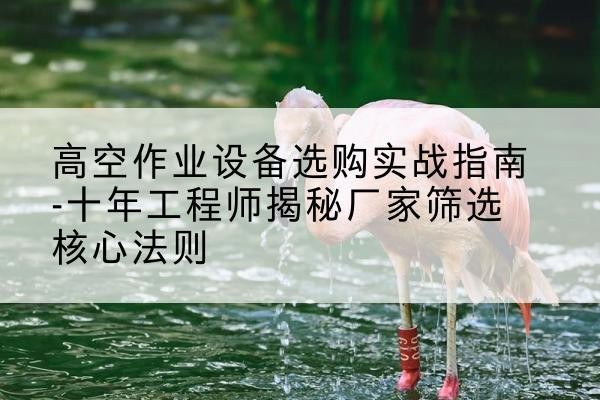 昭觉剪叉式升降机厂家-高空作业设备选购实战指南-十年工程师揭秘厂家筛选核心法则