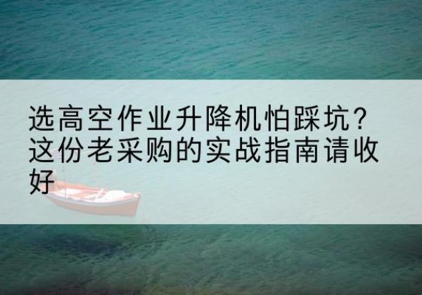 昭觉高空作业升降机厂家推荐-选高空作业升降机怕踩坑？这份老采购的实战指南请收好