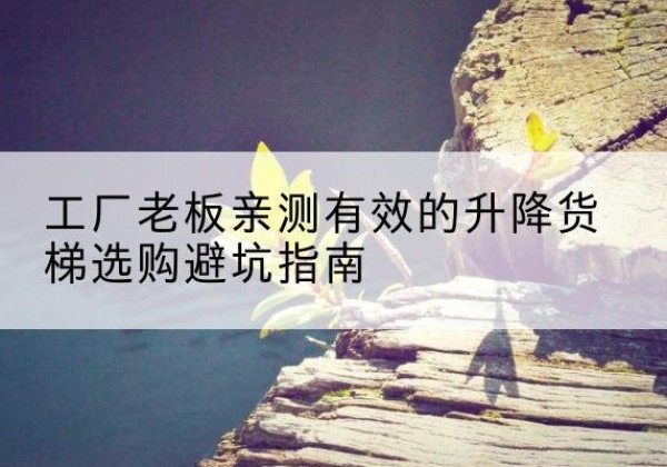 昭觉升降货梯怎么选-工厂老板亲测有效的升降货梯选购避坑指南
